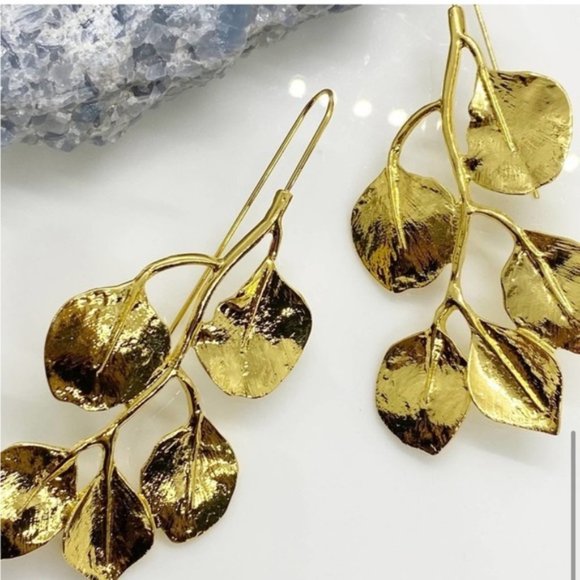 Botanical leaf 🍂 Geometric Earrings - Picture 1 of 6